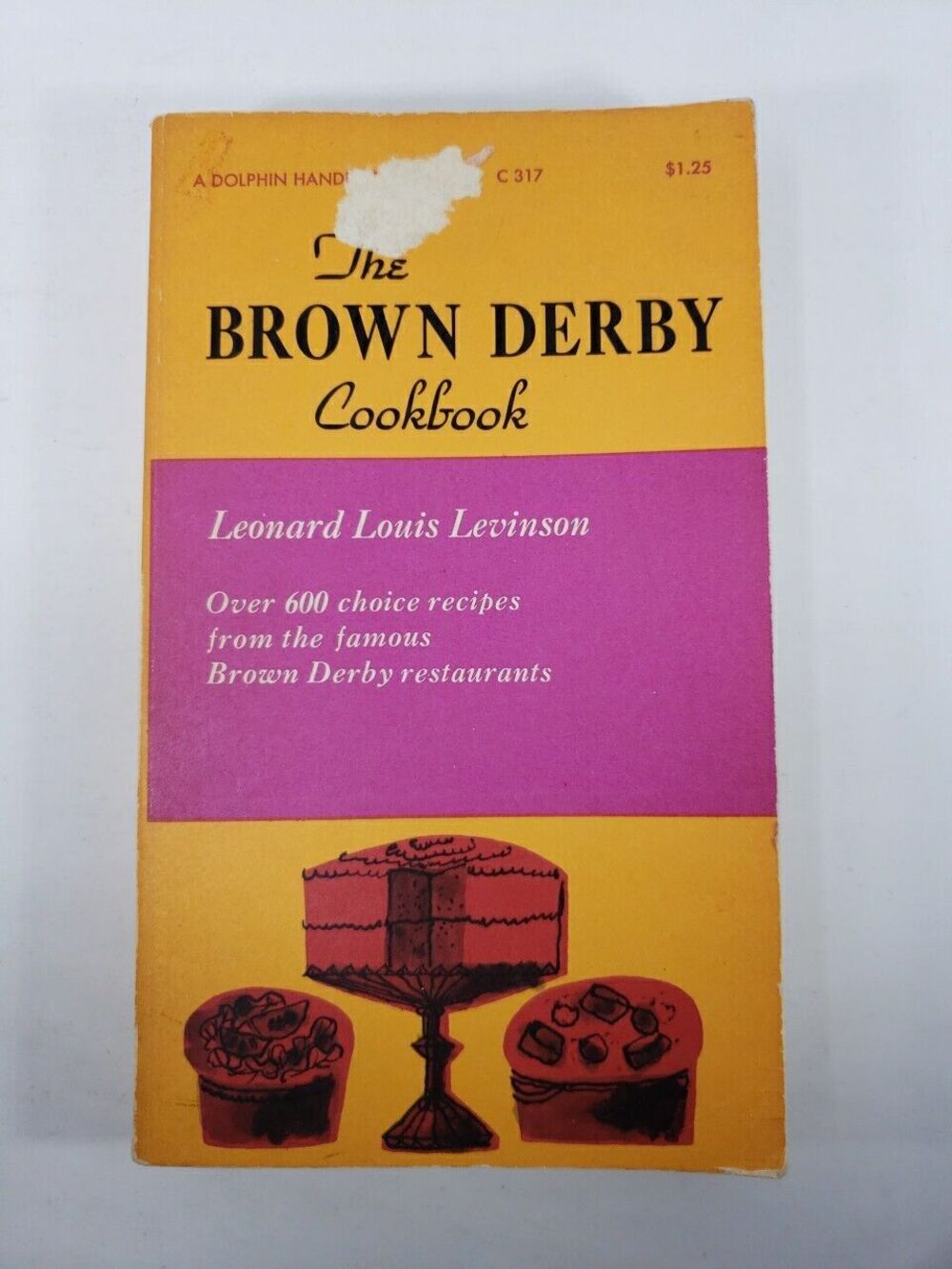 The Brown Derby Cookbook Leonard Louis Levinson 1962 Paperback VTG Collectible